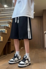 现货夏季抖音品质65棉35聚酯纤维休闲条纹短裤男DK401-特P32控58，男装牛仔裤，电商B208