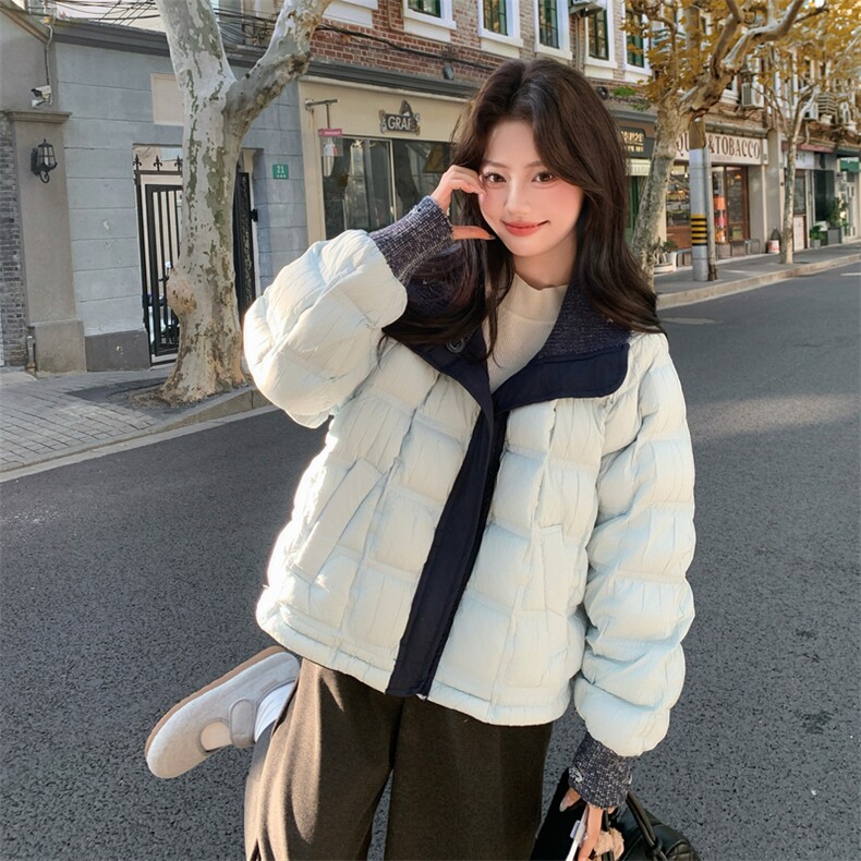 新款双面穿休闲小个子拼接羽绒服外套5812-P295-K418,女装羽绒服,2C230