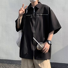 五分袖夏季新款衬衫潮流慵懒男方领衬衫GFC23P45，男装衬衫，星座1116-2
