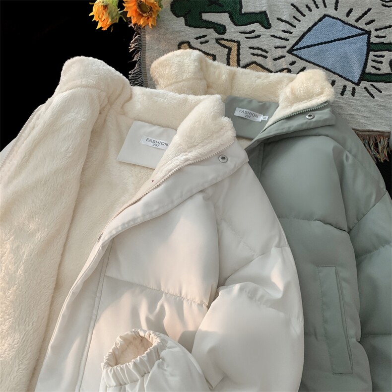 【量大有差】白板纯色加绒加厚棉衣棉袄棉服面包服外套 3364-P60图片