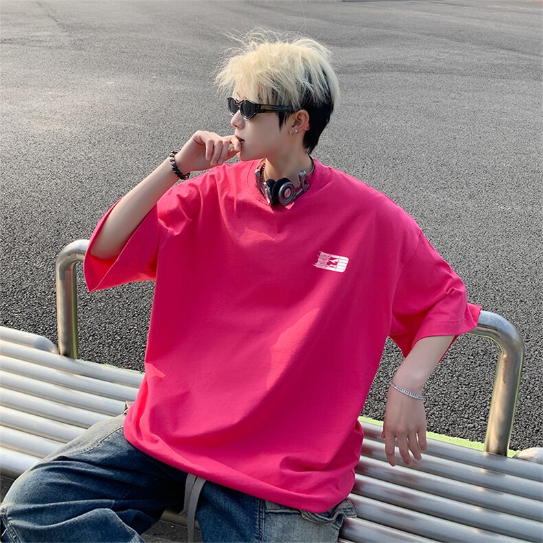新款抖音直播短袖T恤T260克TB5125批28纯棉220克T5125P22控38,男装T恤,电商C408-1(原B339-1)