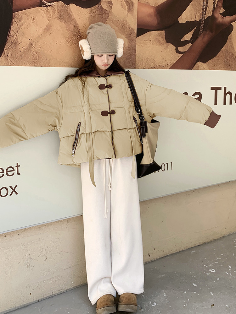 时尚休闲羽绒服白鸭绒时尚潮流2024年冬季新款,女装羽绒服,秀美人生