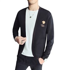 店主风高品质春款时尚小雏菊刺绣针织毛衣长袖开衫外搭V1015-P78，男装针织衫/毛衣，星座308A