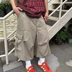 DX1533-特P40美式水洗大口袋工装裤男女休闲阔腿七分裤-网图现货，男装牛仔裤，星座603-2