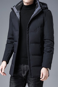 羽绒服男士连帽可脱卸冬季保暖宽松休闲羽绒外套KCN98008-48-P330图片