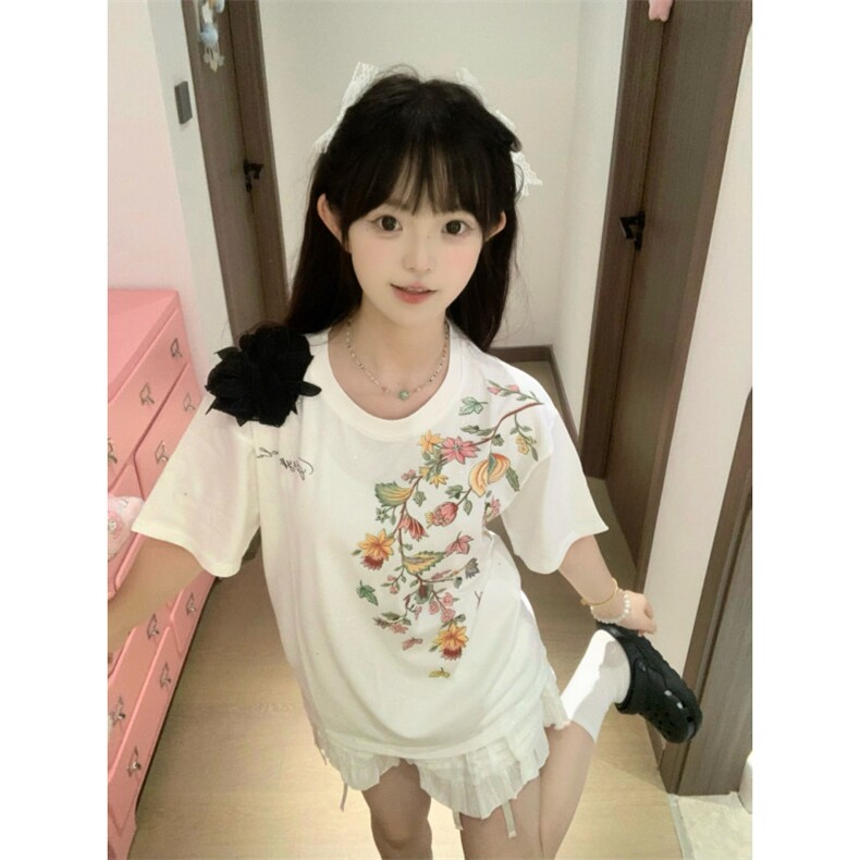 【有货】BK934CC-特P36绣花肩章羽毛满天星立体浮雕短袖T恤男女,男装T恤,星座1007（原301D）