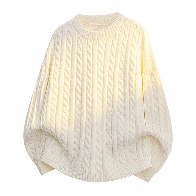 MD3525-CG-3DP50麻花圆领毛衣慵懒风宽松潮针织线衫外穿内搭线衫，男装针织衫/毛衣，星座510A-5