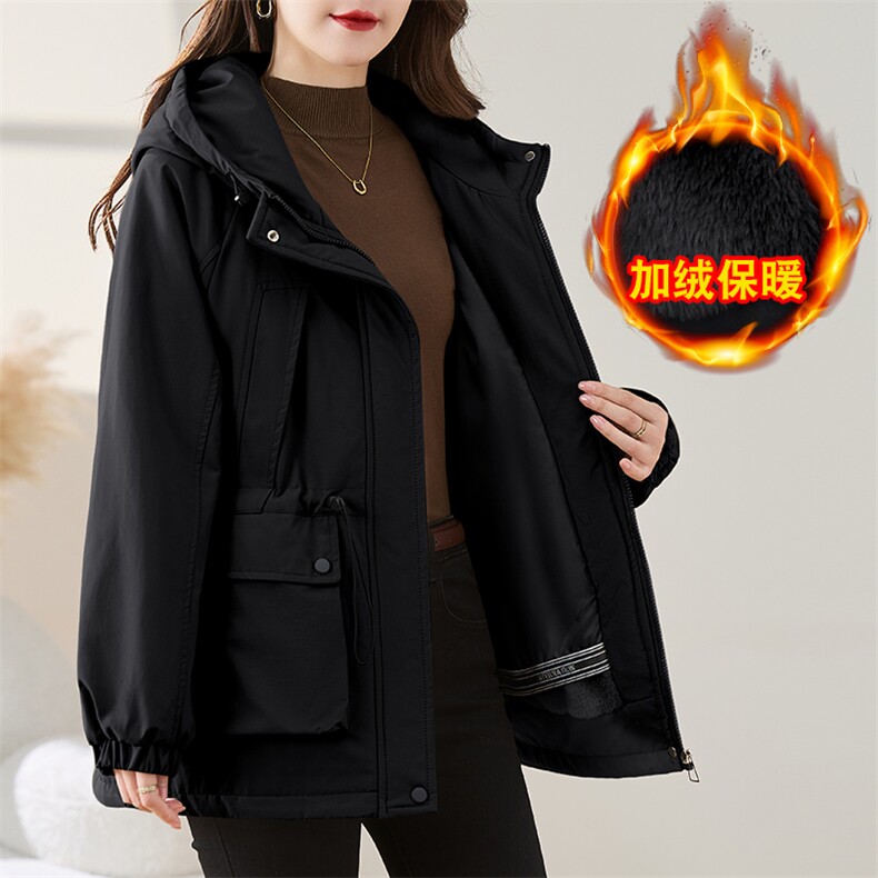现货！棉衣女2024冬季新款加绒加厚棉衣休闲派克服,女装棉衣/棉服,慕咨
