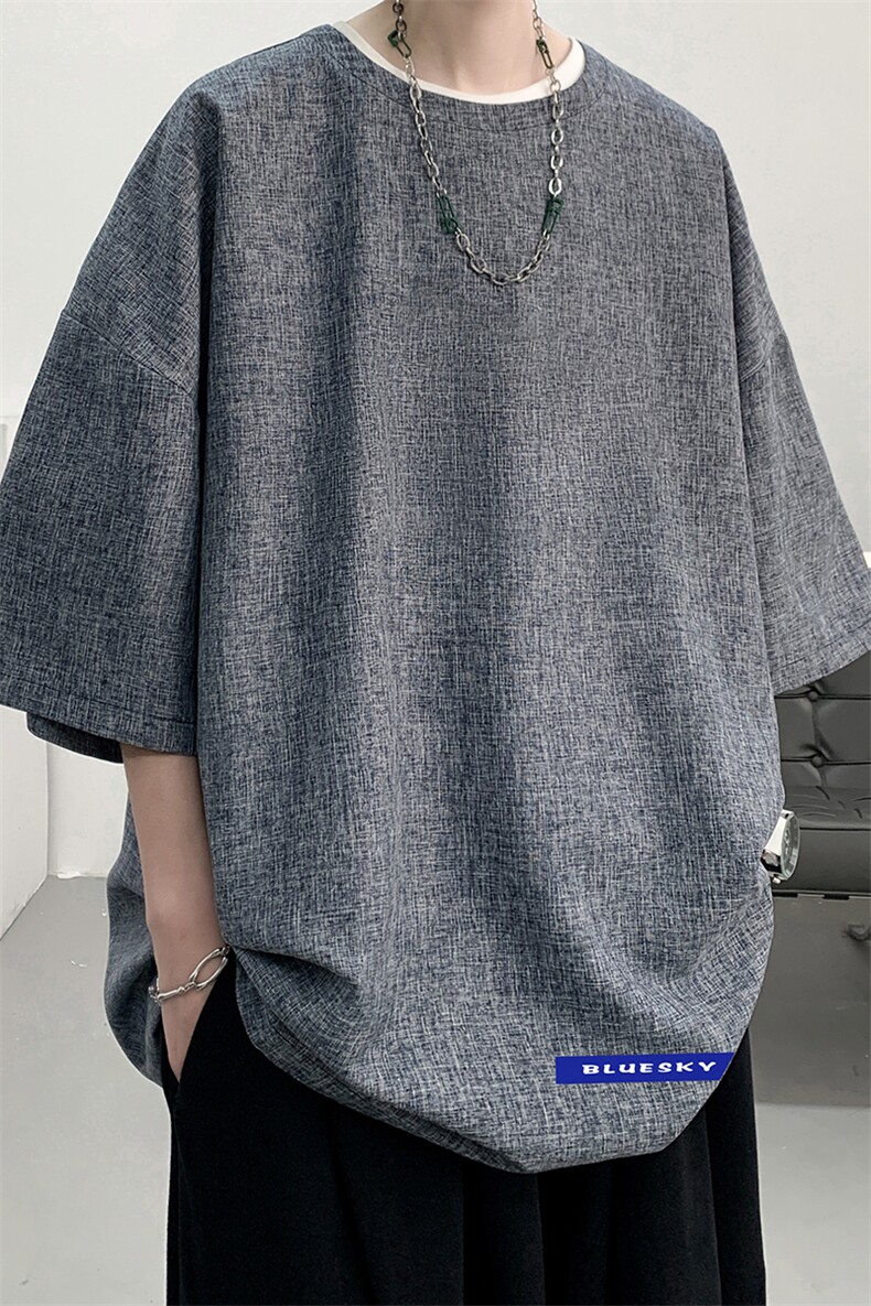风复古亚麻短袖男棉麻t恤男半袖ZT71202-P35,男装T恤,电商A040