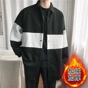 痞帅开衫外套盐系宽松潮牌学院风撞色针织情侣SY08-p45 加绒55图片