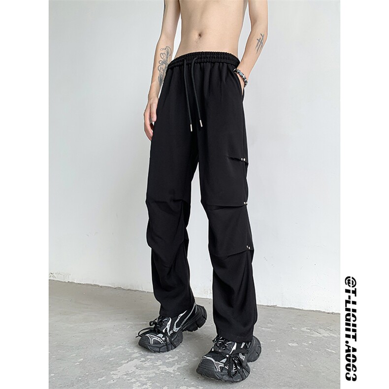 夏季冰丝美式高街铆钉装饰ins休闲裤货号K2302P55,男装休闲裤,电商A063
