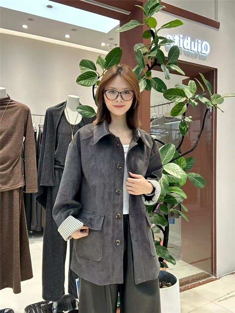 2025秋冬百搭时尚外套舒适,女装短外套,湘姗