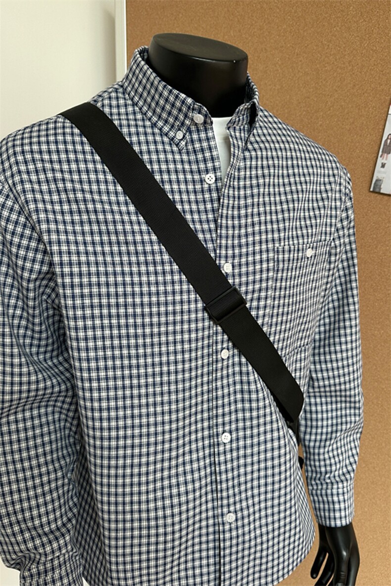 2026春季新款港风假模大码格子长袖衬衫M-5XHC26019-特P35,男装衬衫,电商A022