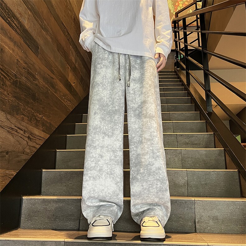 A316-1-K1243特P4065秋季2025新款扎染脏脏抽绳直筒裤卫裤,男装休闲裤,星座906（原电商a316-1）