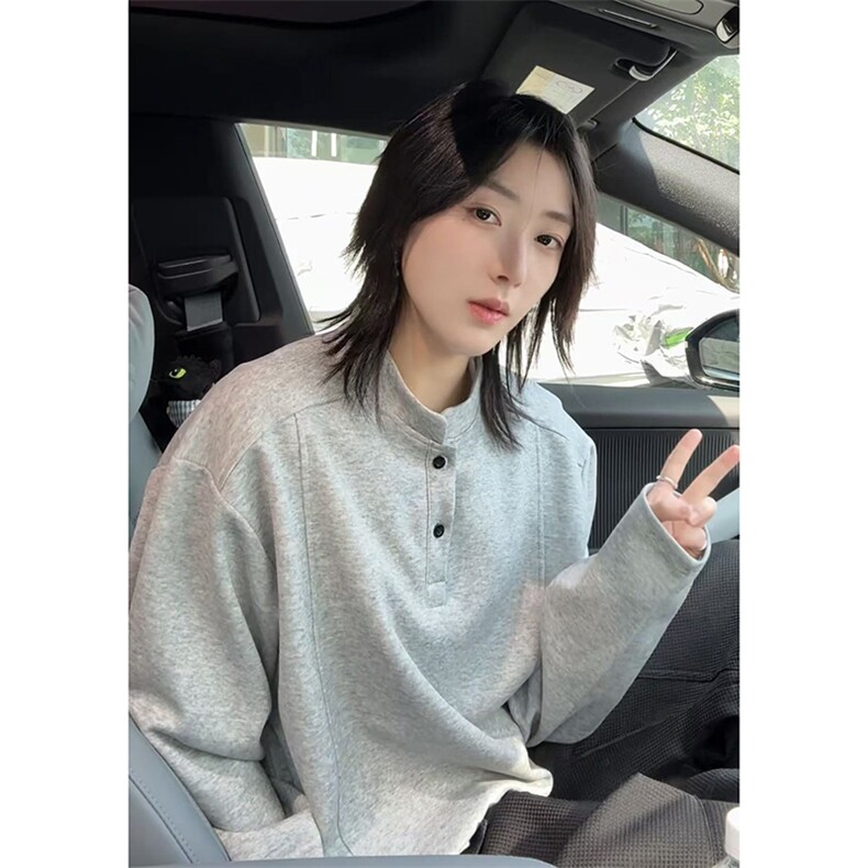 秋季美式高街cleanfit亨利领打底长袖货号C25189特P28,男装卫衣,电商A063