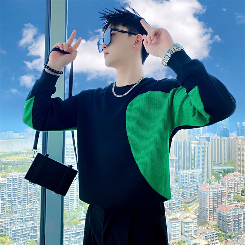AW112/特P58控78秋季社会小伙拼接撞色百搭高级感小伙卫衣男,男装卫衣,星座305B-1