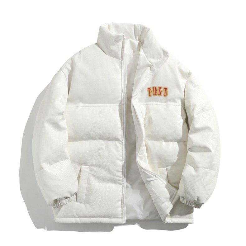 2025PU皮棉衣棉服鳄鱼纹拼接面包服立领棉袄皮衣外套1612-P85,男装棉衣,星座207
