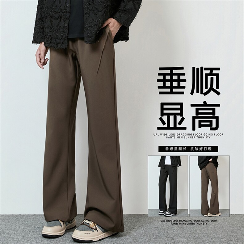 1506A/GK540/P47韩版垂感咖色小西裤男痞帅休闲图片