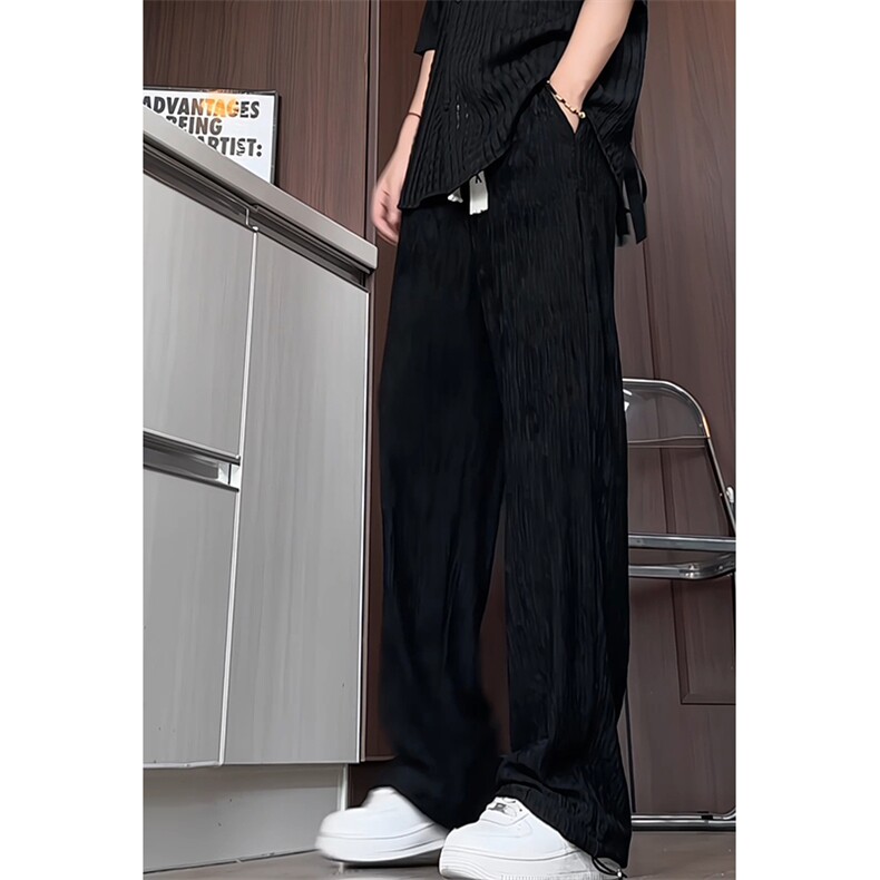 K6081/P40秋装四季款垂感阔腿裤男宽松长裤休闲裤束脚大码男裤，男装休闲裤，电商A141