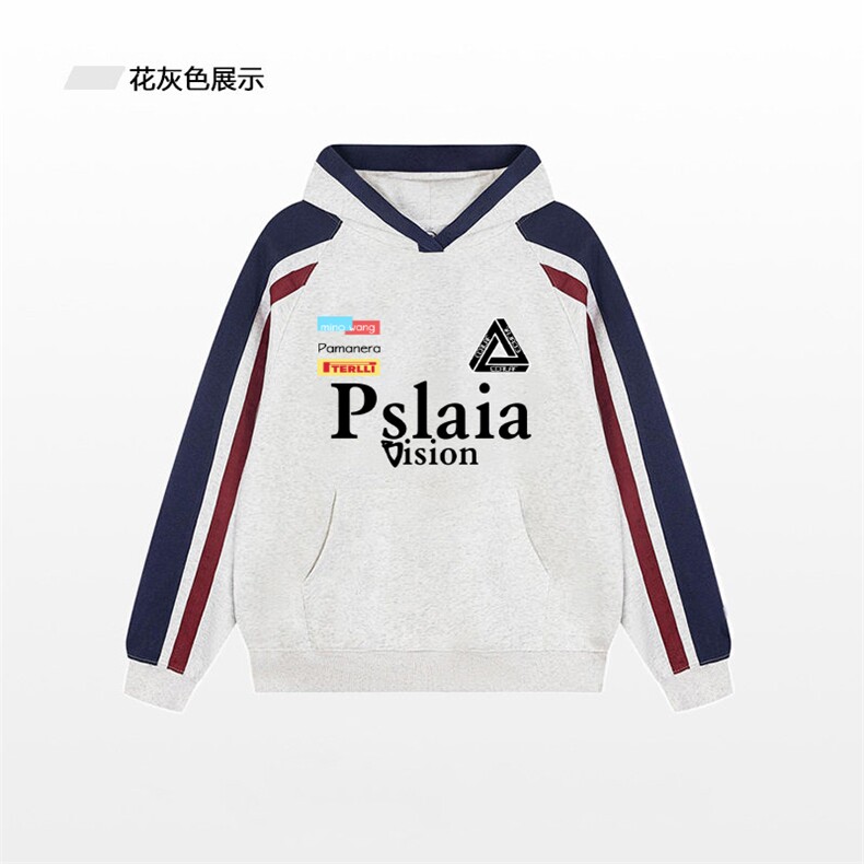 抖音得物供货提供视频秋冬重磅美式宽松接拼连帽卫衣3235,男装卫衣,电商A486
