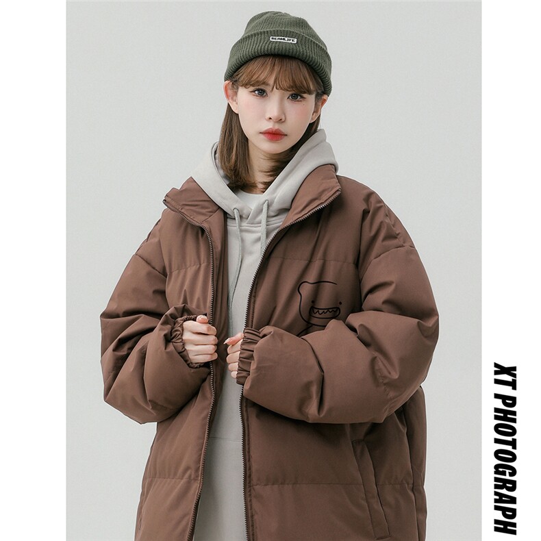 中性风23新款冬季时尚百搭宽松字母印花棉服外套MY62058P85控118,男装棉衣,电商A268