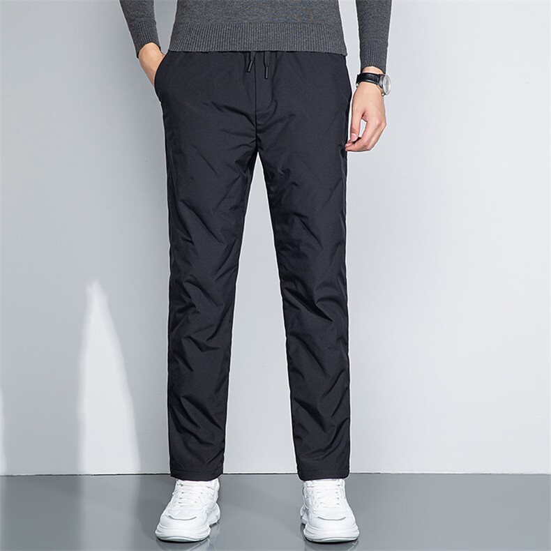 冬季中年男士加厚保暖外穿长裤子新款商务休闲鹅绒羽绒裤男装，男装棉裤，电商B212（原钱塘6029）