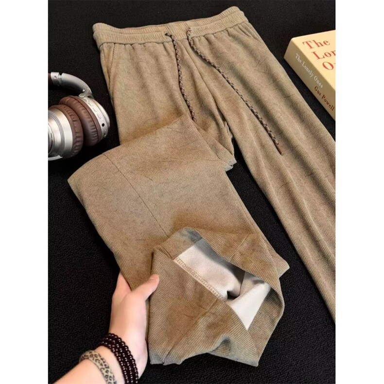 春季潮牌宽松直筒休闲裤子百搭纯色垂感阔腿运动裤1008-LG177-P35,女装休闲裤,星座1008