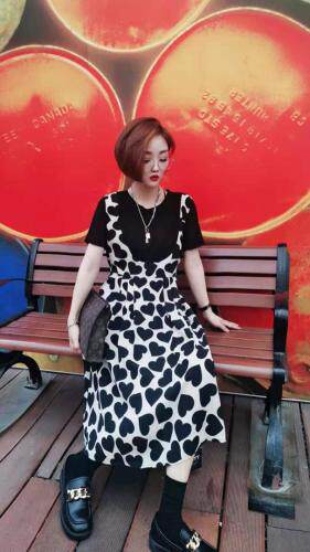 夏季新品拼接连衣裙，女装连衣裙，芷箐伊苑