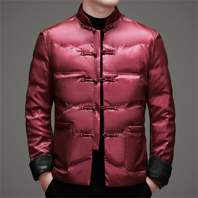 唐装90绒羽绒服男复古盘扣风羽绒服外套中式唐装TR2815-P190,男装羽绒服,星座1105-3