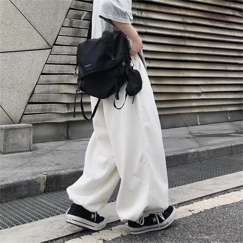 新款复古日系慵懒潮流ins灯芯绒直筒休闲阔腿长裤男女潮牌7054p35,男装休闲裤,星座1008-1