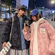 直播徳物数据款有版权小熊印花潮牌情侣学生羽绒服，男装羽绒服，星座301D-5(原星座1415）