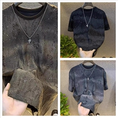 2025秋款满天星长袖卫衣圆领潮流时尚休闲百搭秋季男上衣套头轻奢，男装T恤，星座506A