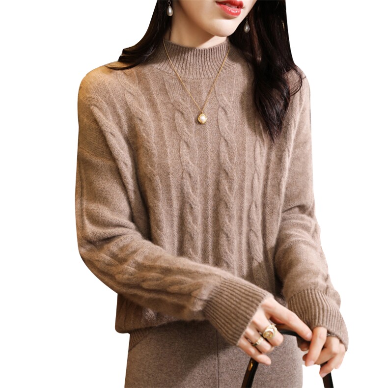 2024秋冬季新款半高领打底衫女羊毛衫内搭,女装羊毛衫,昭美羊绒