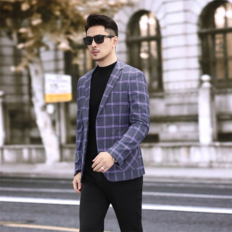 男士格纹西装春装新款西服外套7816P155258,男装西服套装,电商D225-1