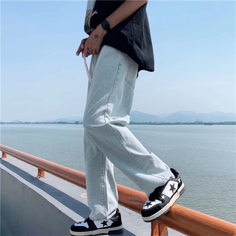 水洗男牛仔裤男夏季新款美式复古宽松直筒垂感拖地长裤K3310-P34,男装牛仔裤,星座512-2