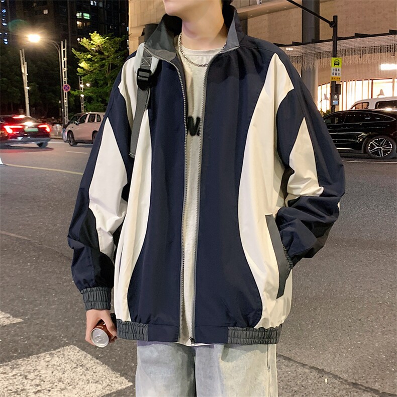 2025新款现货小米格撞色夹克男立领上衣外套DSA157B-J1571-P70,男装夹克,电商A157B