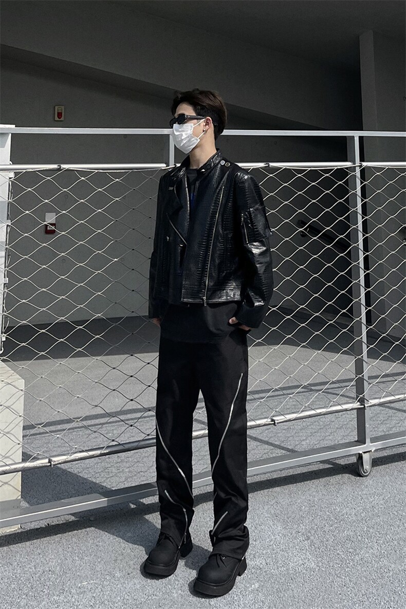 B221美式ins高街暗黑小众拉链情侣休闲冲锋裤LK23030-P65控88,男装休闲裤,电商B221