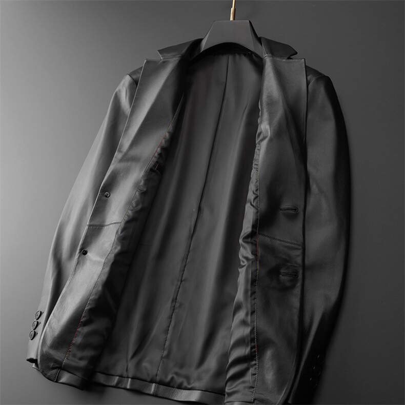 881106秋冬新款海宁皮衣男绵羊皮西服商务男装P700,男装皮衣,电商B360