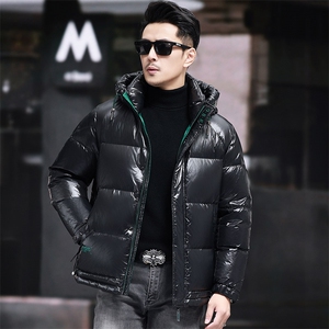 高品质脱卸帽短款90白鸭绒羽绒服外套中年男装加厚羽绒服夹克图片
