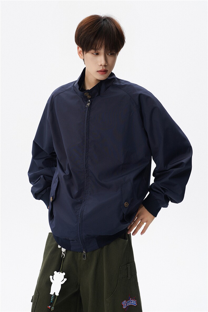 美式复古棒球服外套男春秋季潮牌拉链立领夹克宽松上衣服JK005,男装夹克,电商B312