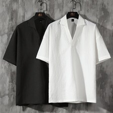 2024夏季新款青少年大码潮流百搭翻领短袖T恤男T607P33，男装T恤，电商B226