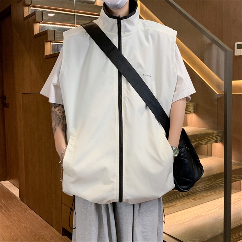 MJ156/P55满天星马甲两面穿休闲男宽松情侣百搭两面服背心外套,男装背心/马甲,电商基地A050