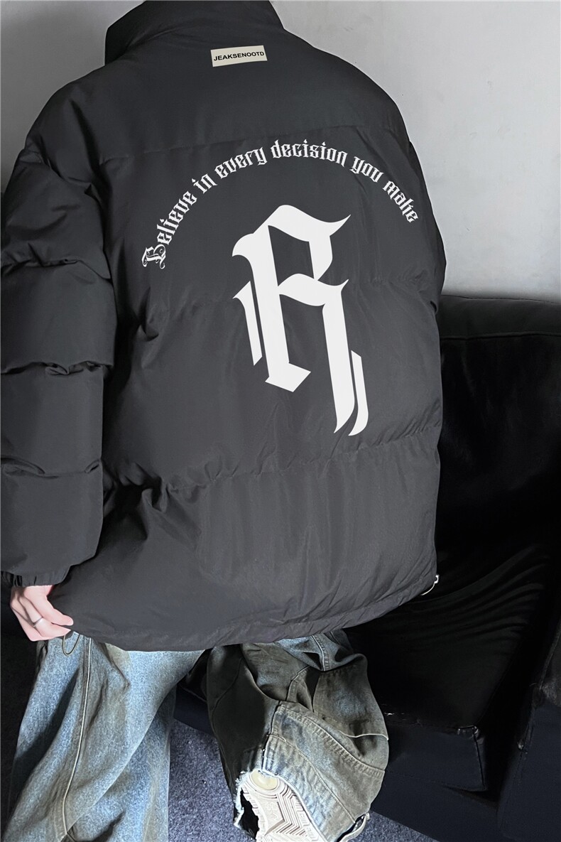 INS冬季百搭休闲外套加厚棉服潮流印花棉袄JK23544特批65控108,男装棉衣,星座605(原A050)