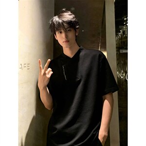 2026夏季新款V领270g华棉大码短袖T恤DT6263特P25建议零售价68，男装T恤，电商A001