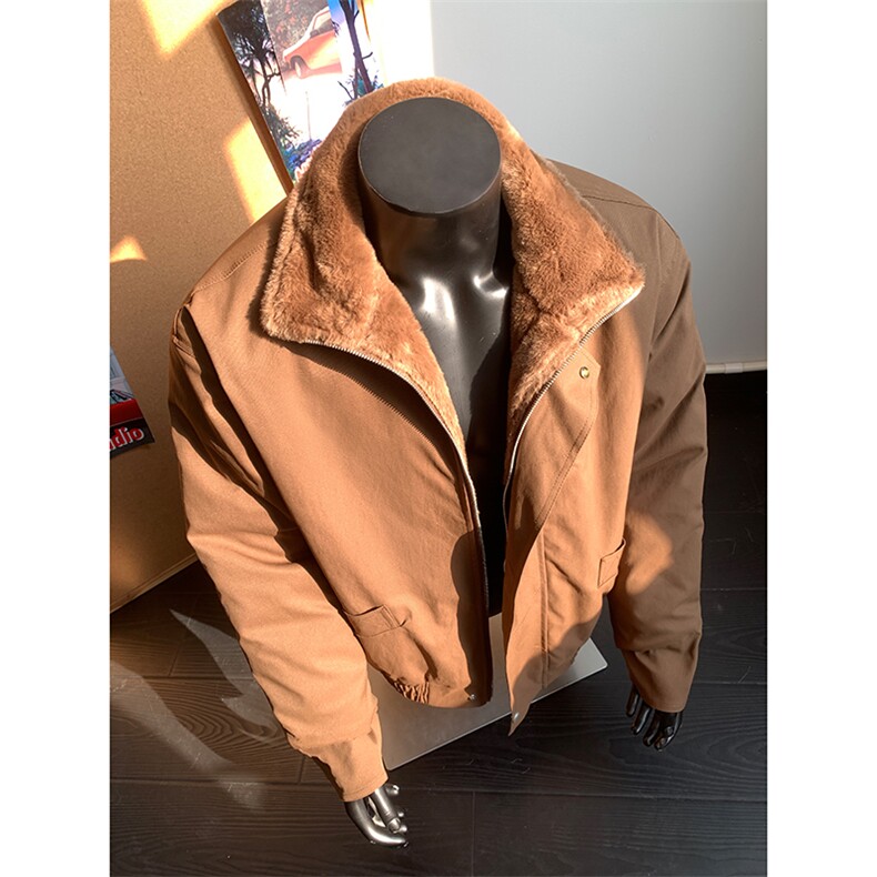 座山雕巴恩风冬季加绒仿兔毛立领棉衣9171-P100,男装棉衣,电商B380（原B361）