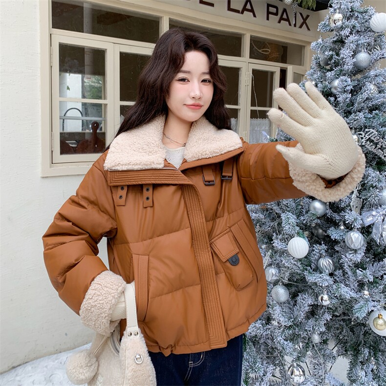 新款主推PU皮50绒羽绒服2671-P275-K398,女装短外套,2C129