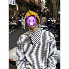 高品质春装新款老钱风美式高街鱼骨纹斜拉链解构高领卫衣长袖t恤，男装T恤，电商A486-1
