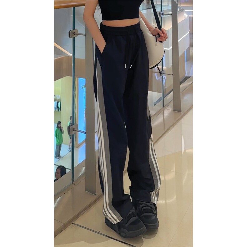 抖音品质夏季新款三条杠运动宽松休闲裤B315-K24221-特p35控68图片
