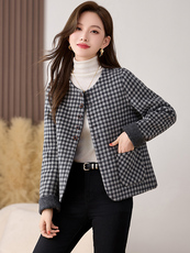 欣贝拉2025年冬季双面羊绒大衣中短款修身保暖气质款1021，女装毛呢外套，欣贝拉