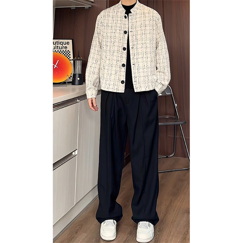 TZ26232609/P120短款小香风外套休闲裤套装男西服夹克西裤两件套,男装夹克,电商A141